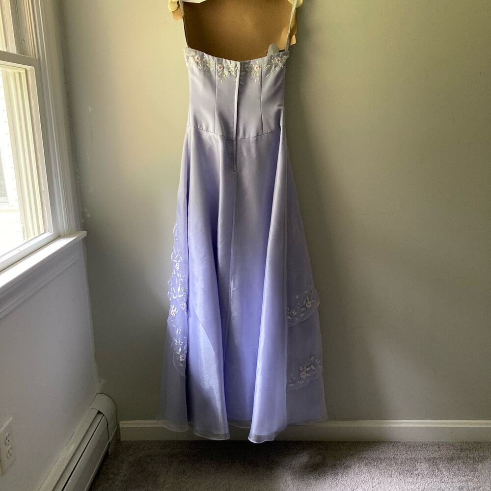 Alfred Angelo Vintage Lilac Blue Floral Sleeveless Princess Prom Dress size 10 - Picture 6 of 10